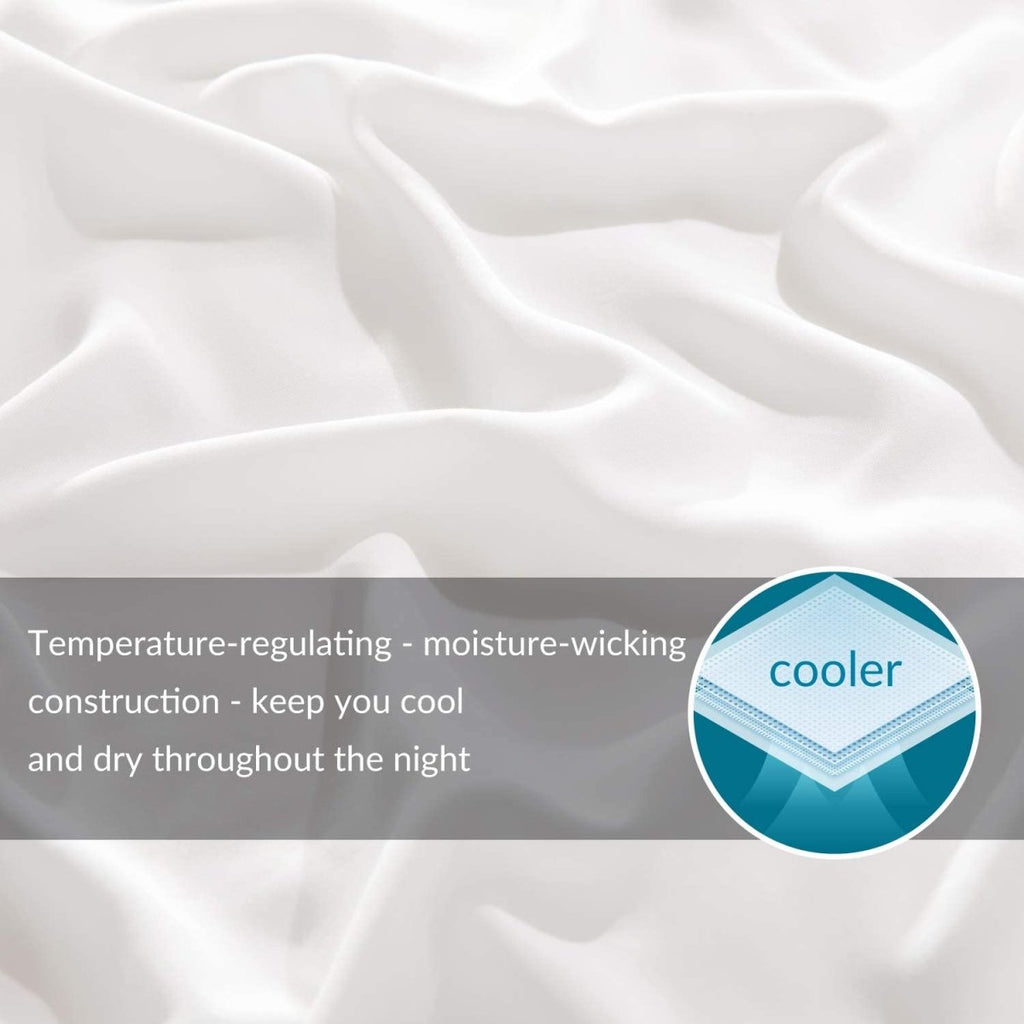 BETTER SLEEP - 100% BAMBOO COOLING SHEETS AND PILLOWCASE SET - Twin -White Cloud