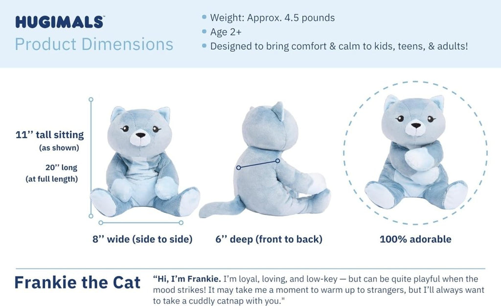 HUGIMALS™ WEIGHTED STUFFED ANIMAL - New! Frankie the Cat -