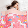 NEW! Weighted Blanket 5 lbs or 7 lbs for Kids, Ultra Cozy Minky Dotted and Cotton Sided with Cartoon Patterns - 36 x 48 Inches 5 lbs -Pink Unicorn