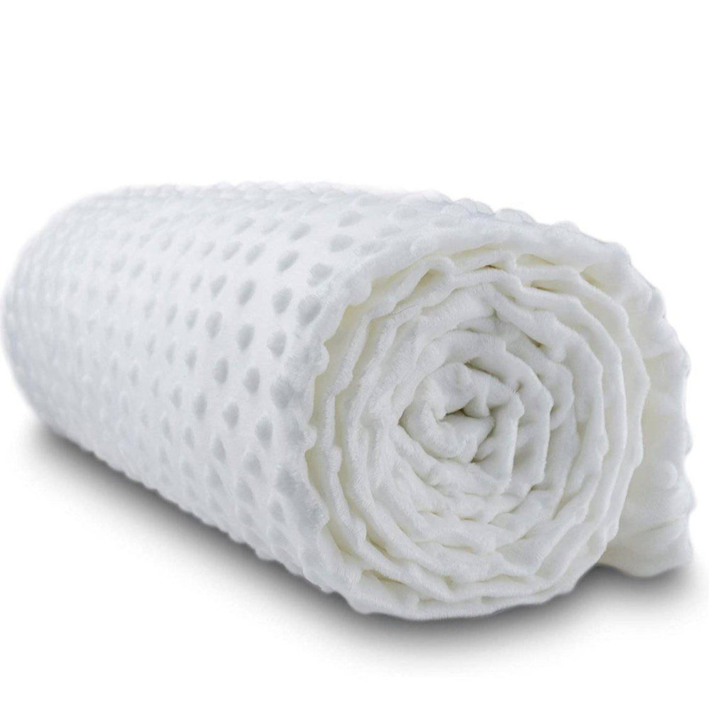 Warm - ORIGINAL MINKY DOTS COVER FOR WEIGHTED BLANKETS - WHITE - Queen - 80'' x 87'' (WHITE) -