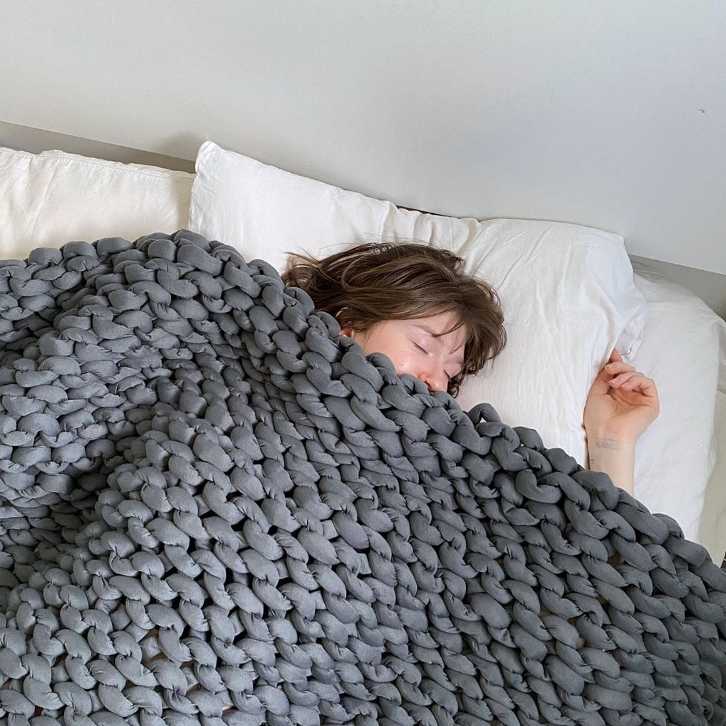 Introducing the knit weighted blankets - our favorite