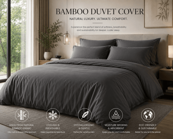 100% BAMBOO COOLING WEIGHTED BLANKET DUVET COVER - Twin 48x72 -Grey