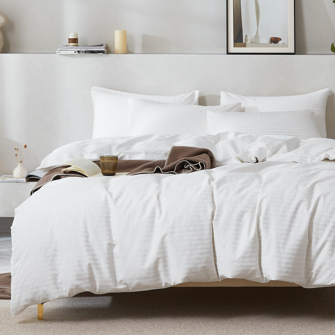 NEW! Cloud Stripe 100% Cotton Duvet Cover Set