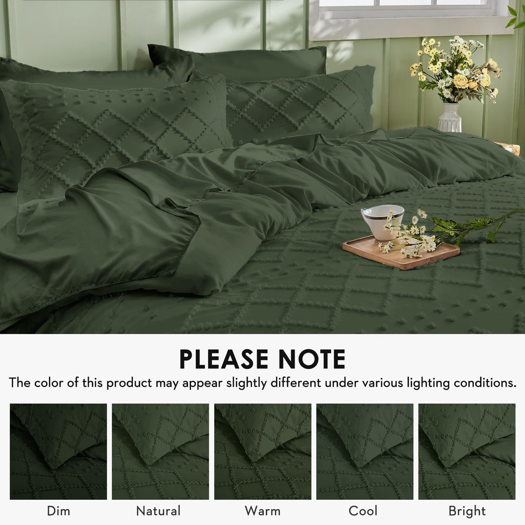 NOUVEAU ! Parure de lit housse de couette microfibre tuftée style bohème