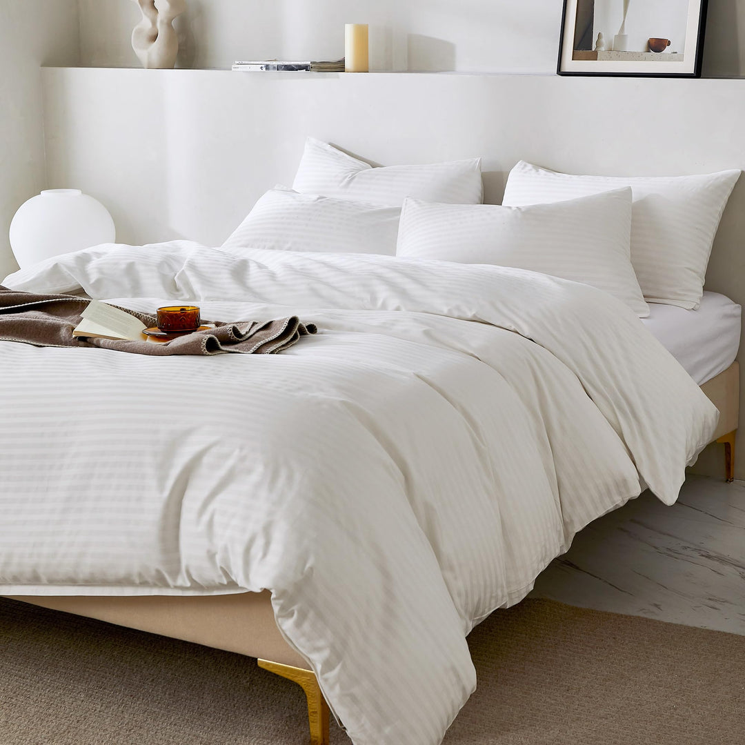 NEW! Cloud Stripe 100% Cotton Duvet Cover Set