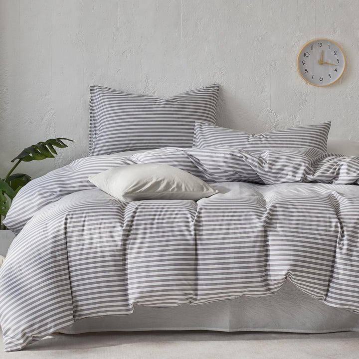 NEW! Cloud Stripe 100% Cotton Duvet Cover Set