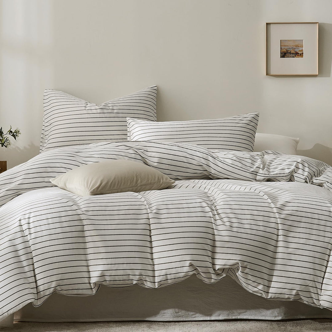 NEW! Cloud Stripe 100% Cotton Duvet Cover Set