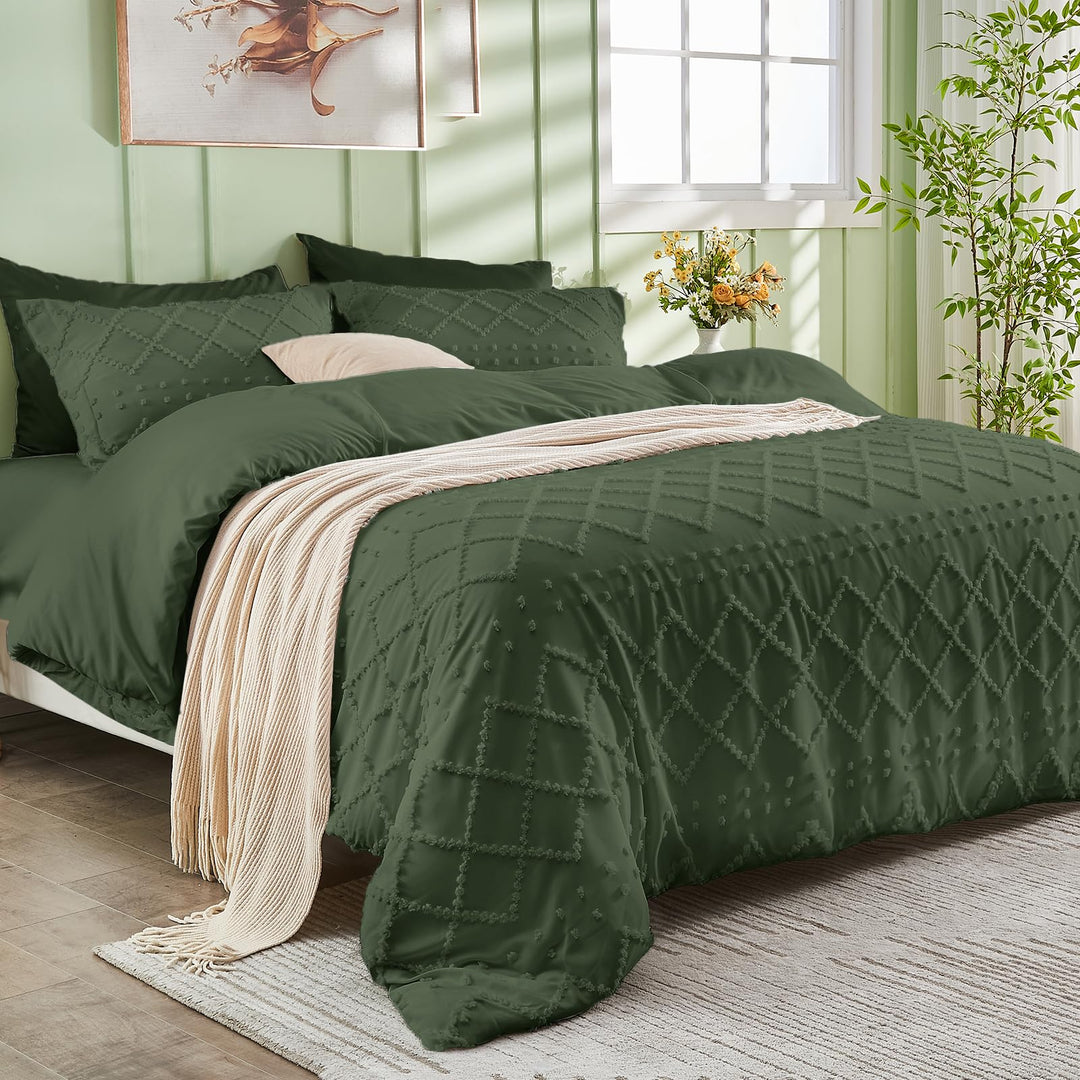 NOUVEAU ! Parure de lit housse de couette microfibre tuftée style bohème