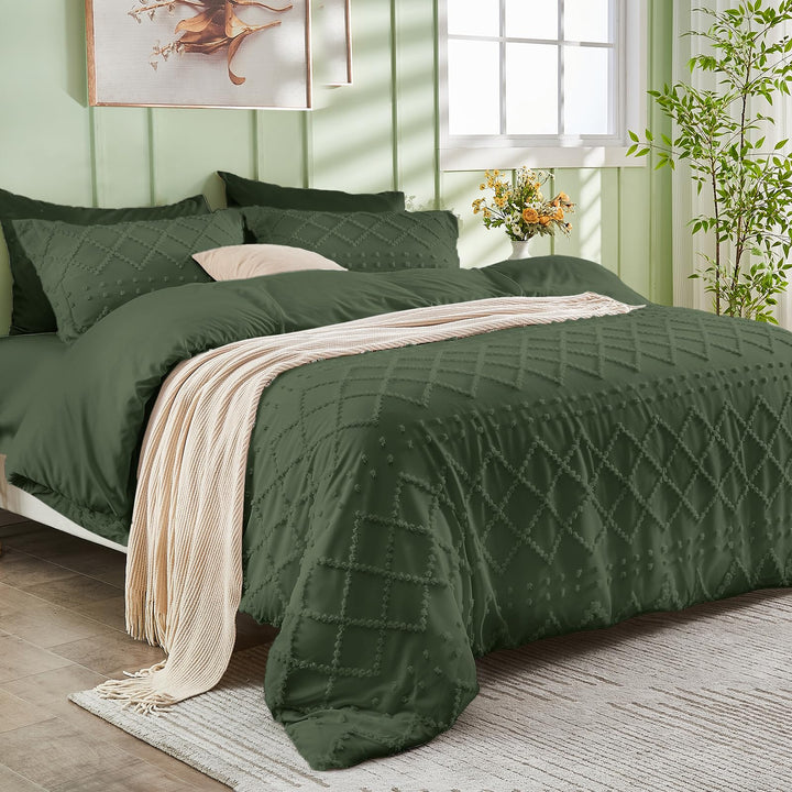 NOUVEAU ! Parure de lit housse de couette microfibre tuftée style bohème