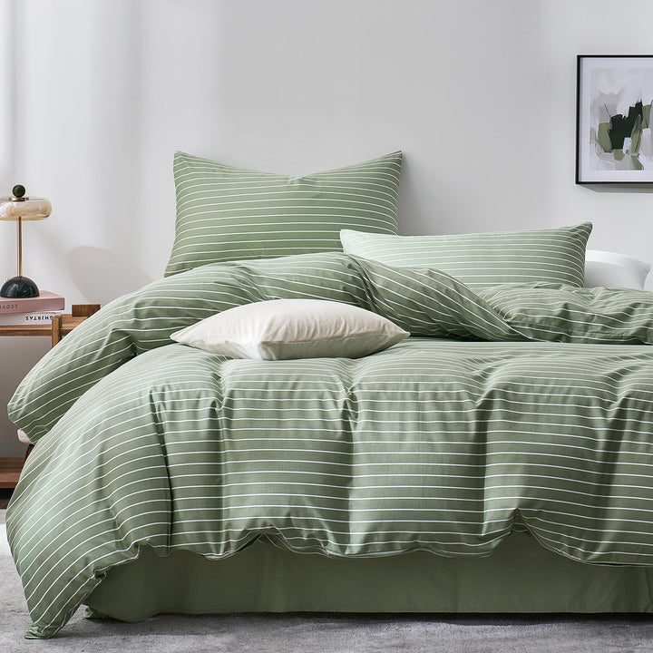 NEW! Cloud Stripe 100% Cotton Duvet Cover Set