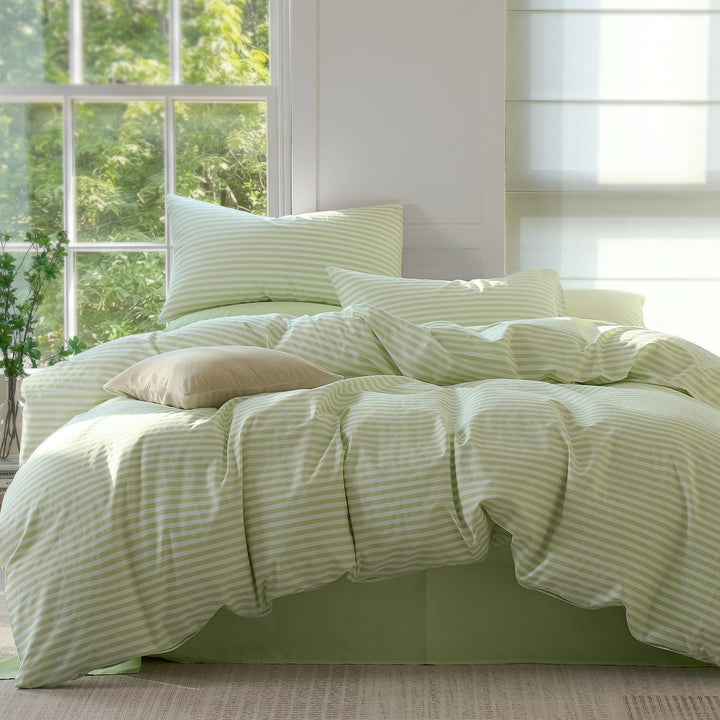 NEW! Cloud Stripe 100% Cotton Duvet Cover Set