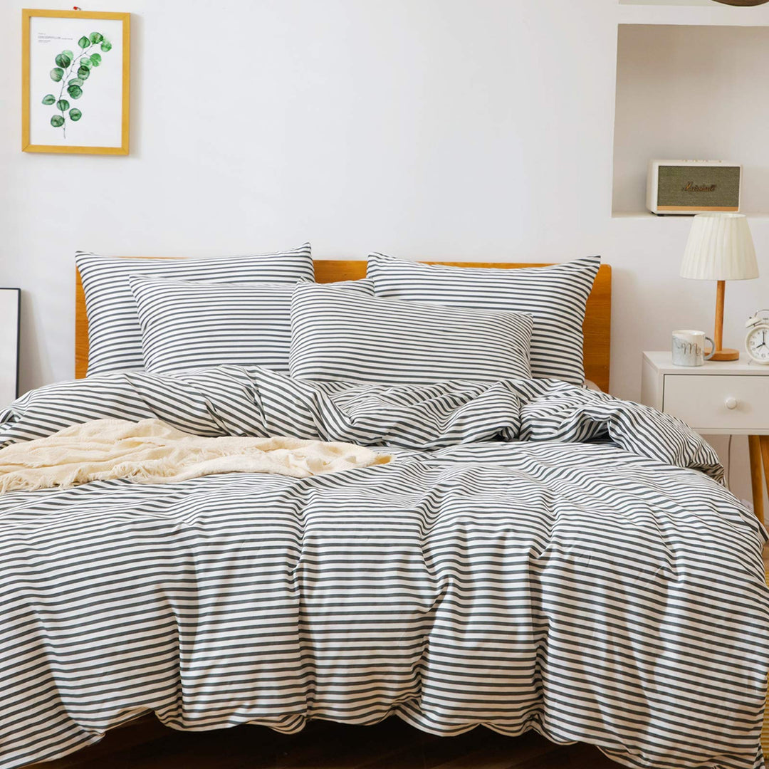 NEW! Cloud Stripe 100% Cotton Duvet Cover Set