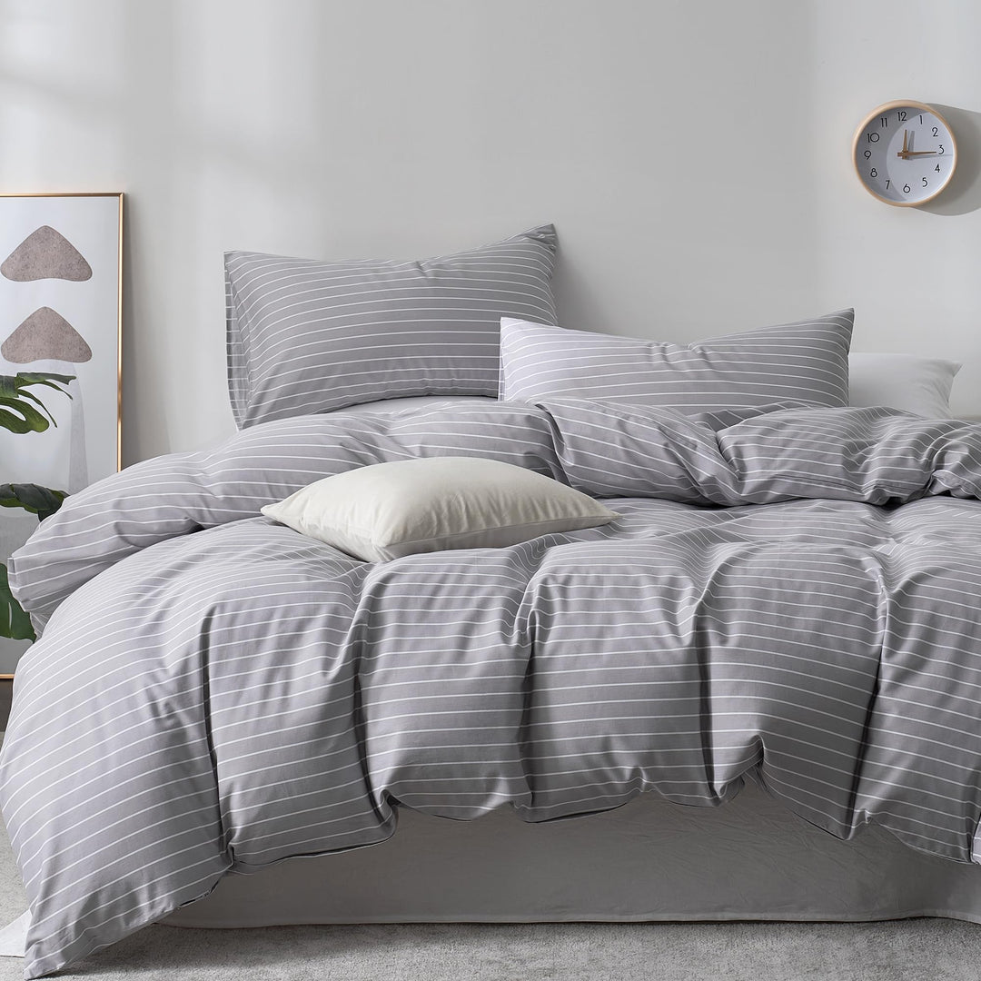 NEW! Cloud Stripe 100% Cotton Duvet Cover Set