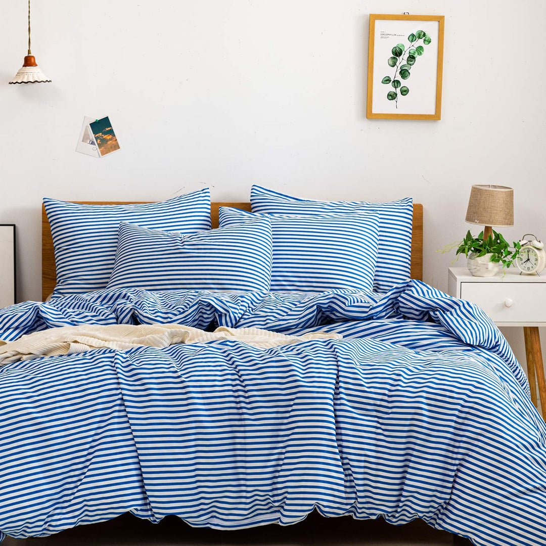 NEW! Cloud Stripe 100% Cotton Duvet Cover Set