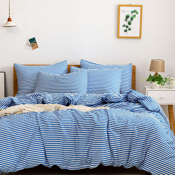 NEW! Cloud Stripe 100% Cotton Duvet Cover Set