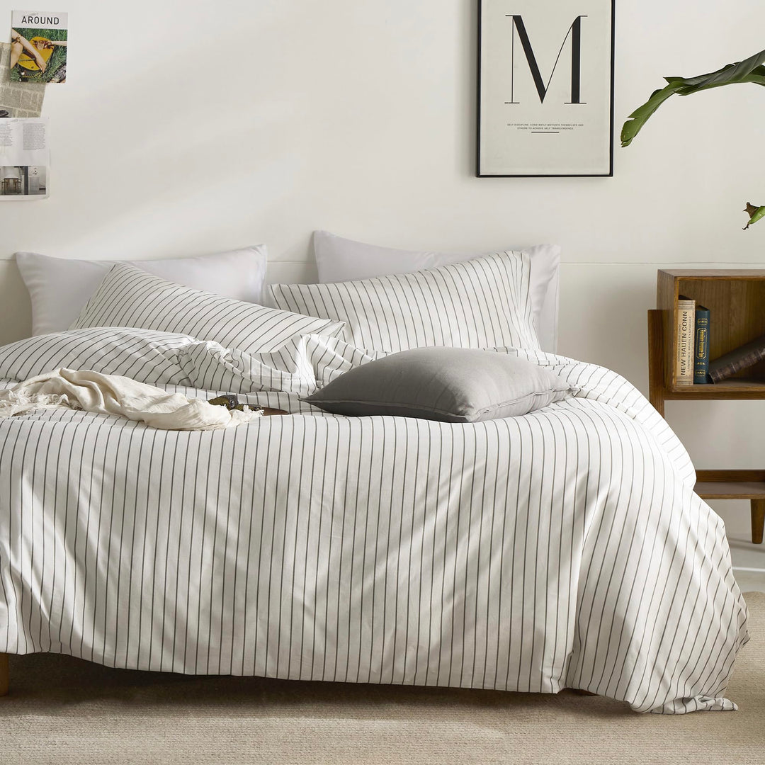 NEW! Cloud Stripe 100% Cotton Duvet Cover Set