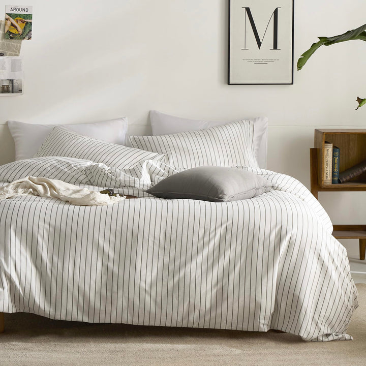 NEW! Cloud Stripe 100% Cotton Duvet Cover Set