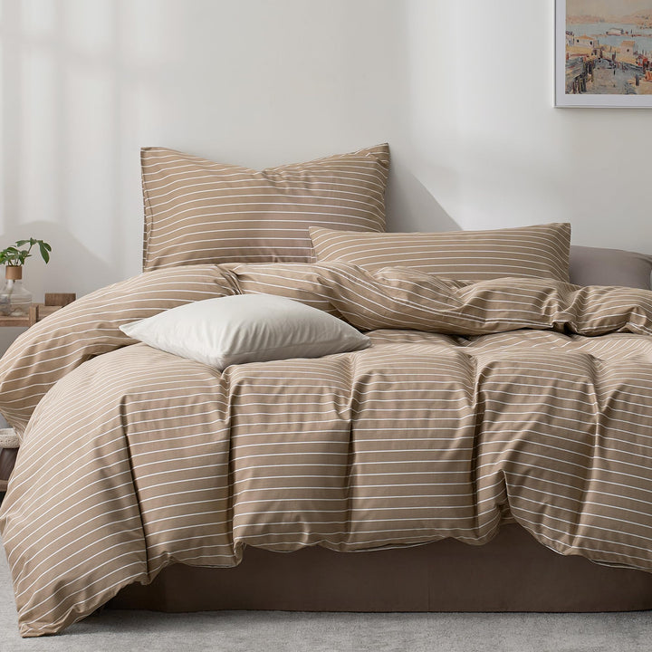 NEW! Cloud Stripe 100% Cotton Duvet Cover Set