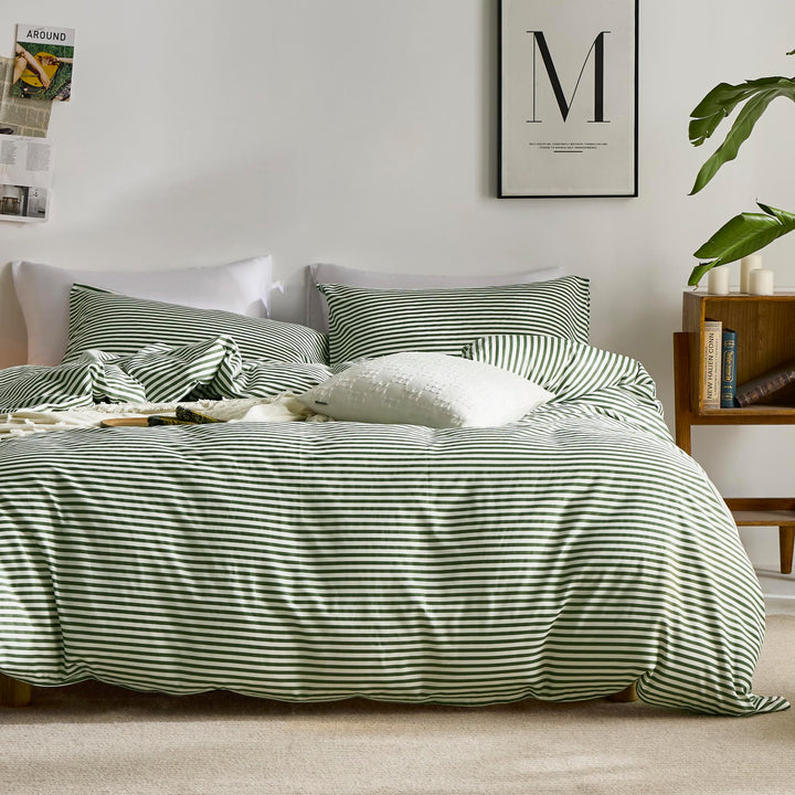 NEW! Cloud Stripe 100% Cotton Duvet Cover Set