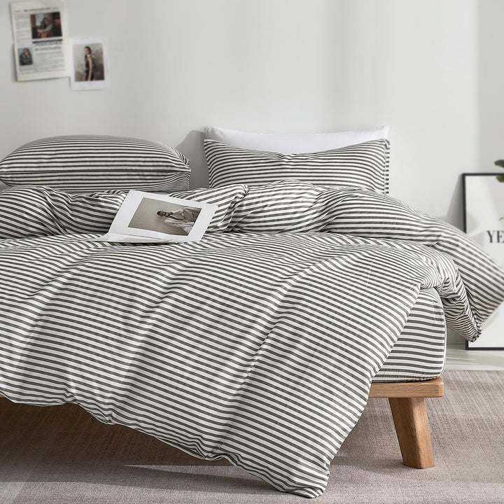 NEW! Cloud Stripe 100% Cotton Duvet Cover Set