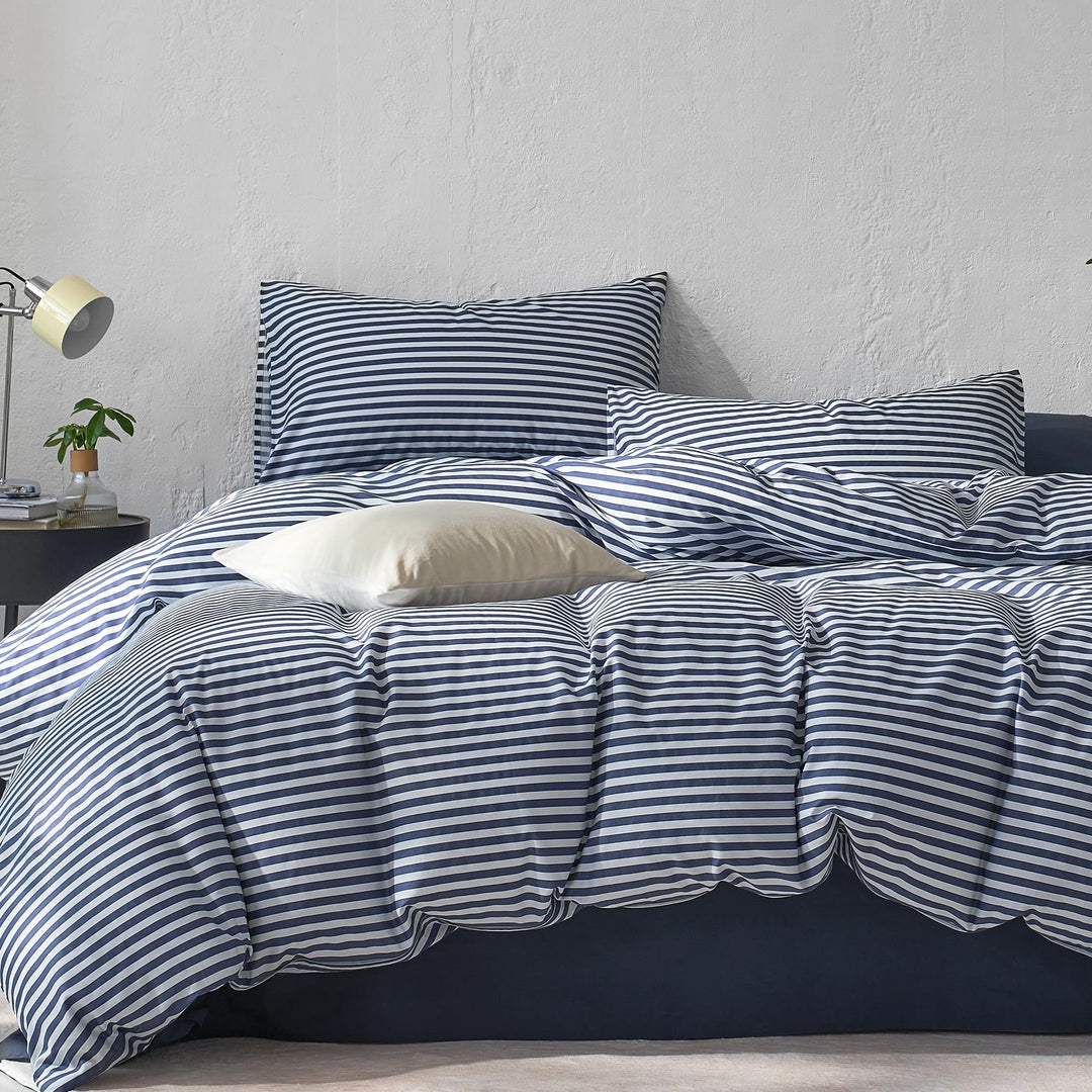 NEW! Cloud Stripe 100% Cotton Duvet Cover Set