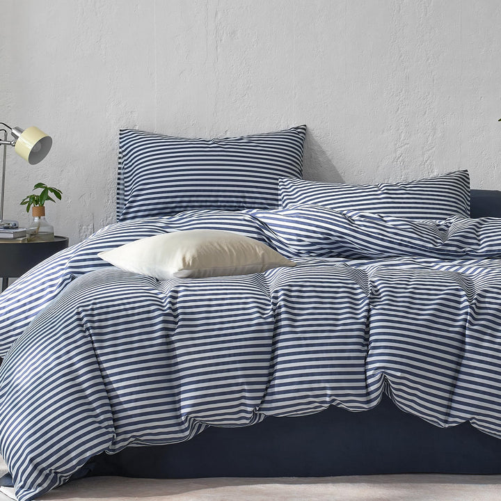 NEW! Cloud Stripe 100% Cotton Duvet Cover Set