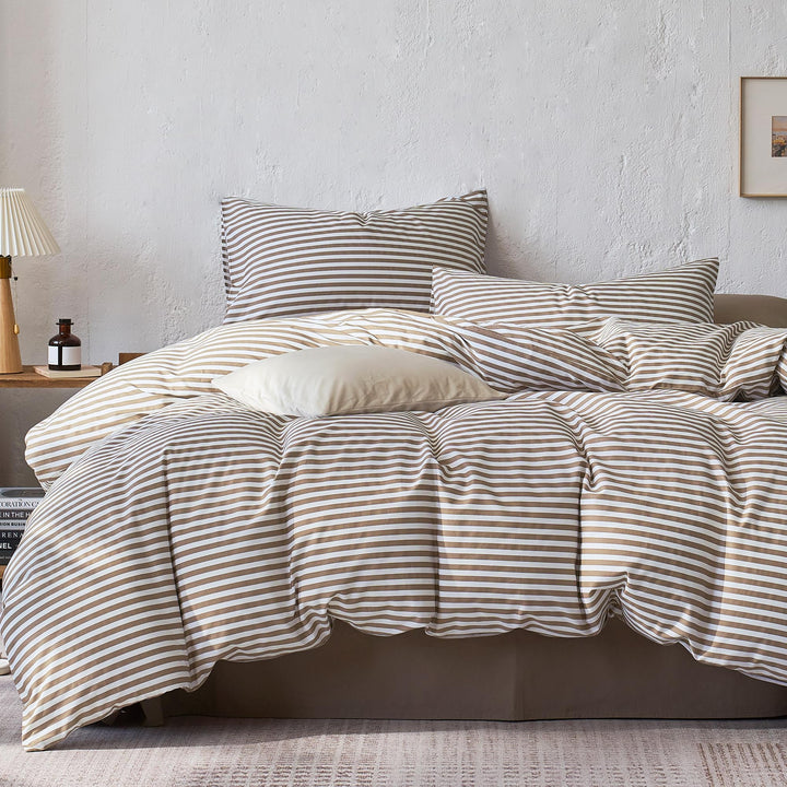 NEW! Cloud Stripe 100% Cotton Duvet Cover Set