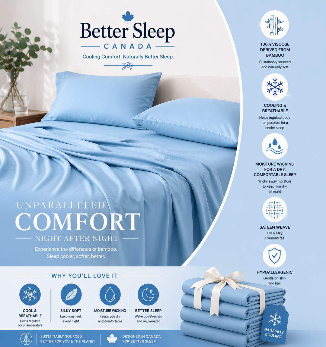 Better Sleep Cooling Bamboo Sheets – 100% Bamboo for Hot Sleepers