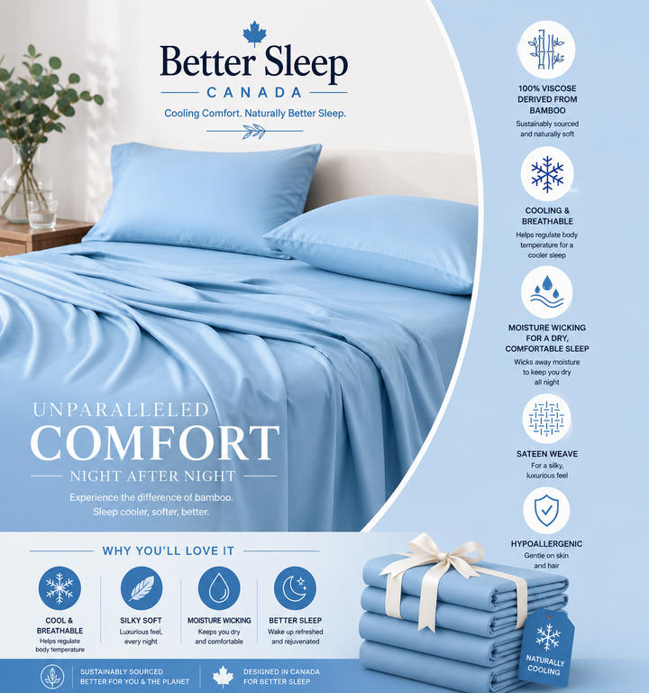 Better Sleep Cooling Bamboo Sheets – 100% Bamboo for Hot Sleepers
