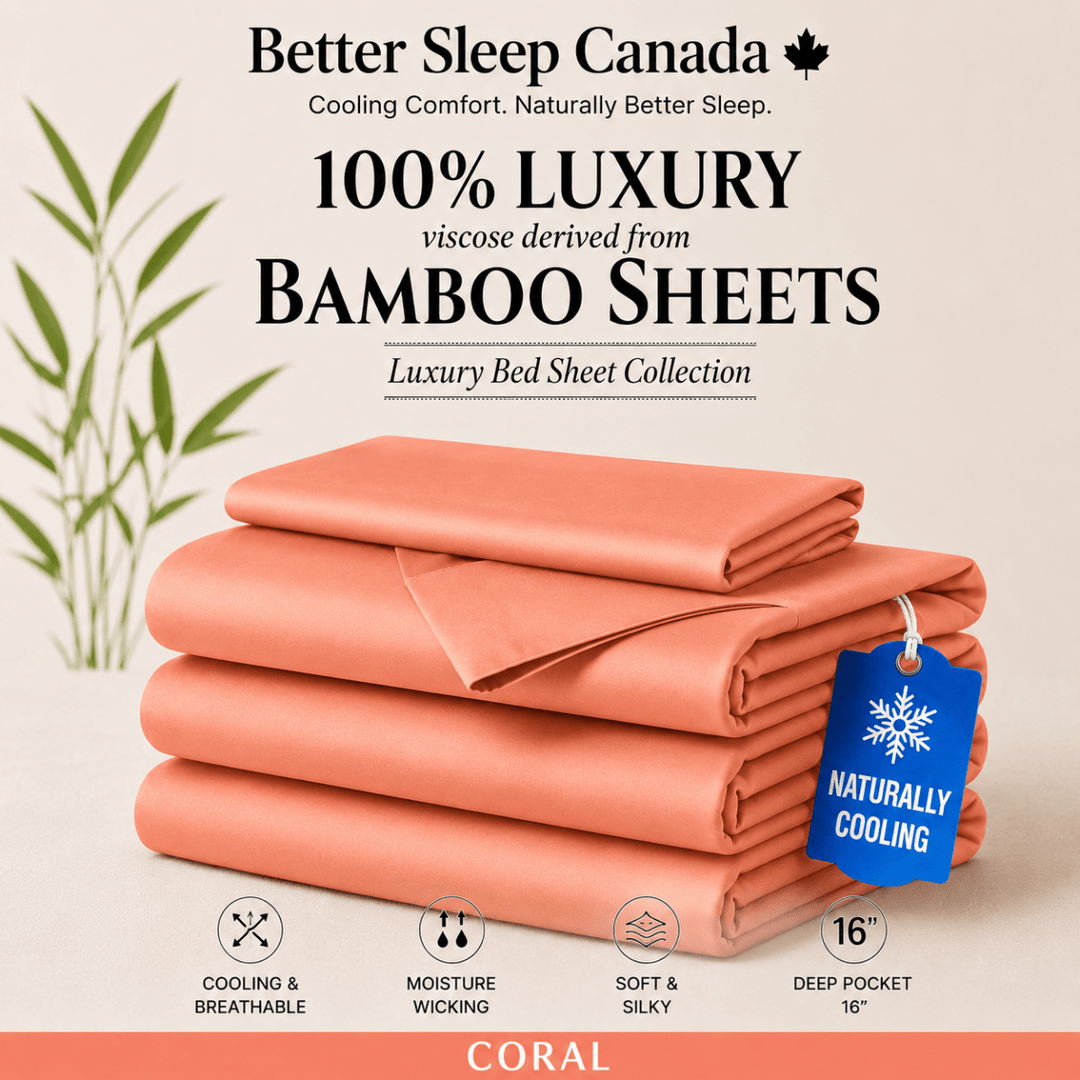 Better Sleep Cooling Bamboo Sheets – 100% Bamboo for Hot Sleepers - Twin - Coral