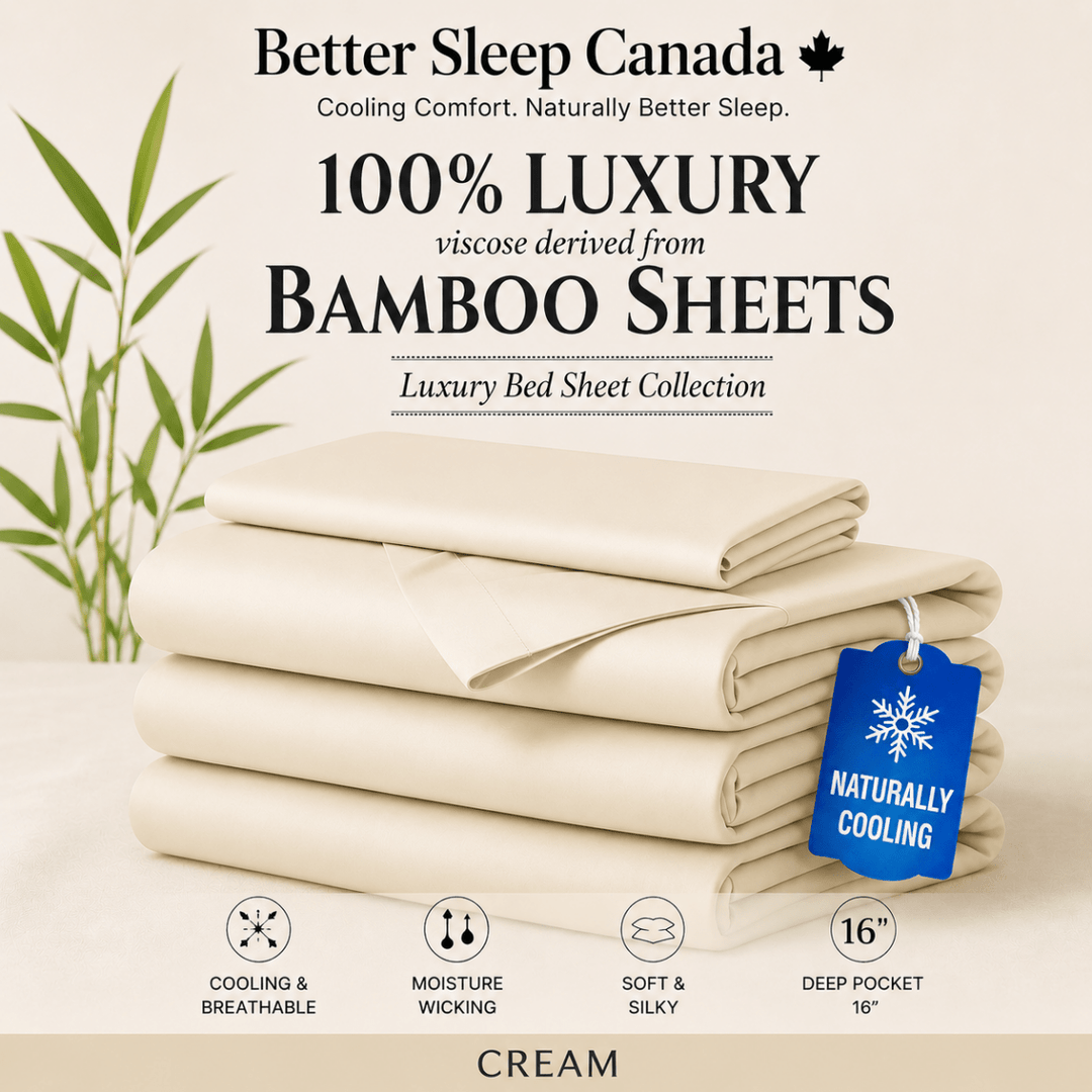 Better Sleep Cooling Bamboo Sheets – 100% Bamboo for Hot Sleepers - Twin - Cream