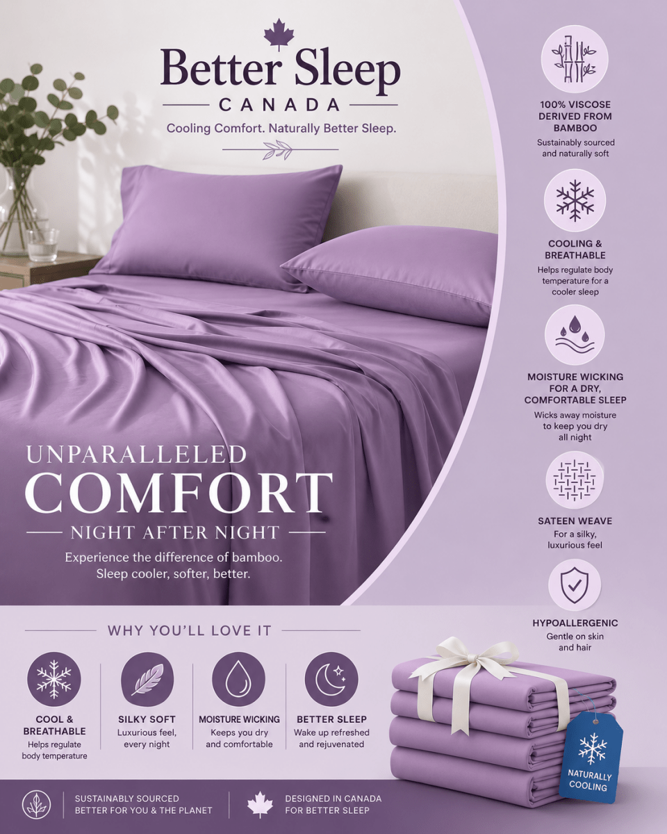 Better Sleep Cooling Bamboo Sheets – 100% Bamboo for Hot Sleepers - Twin - Light plum