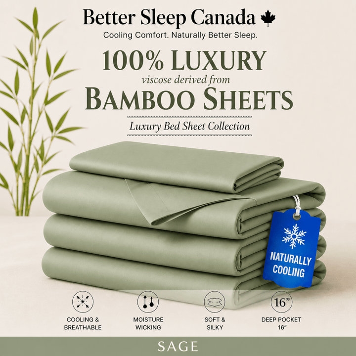 Better Sleep Cooling Bamboo Sheets – 100% Bamboo for Hot Sleepers - Twin - Sage