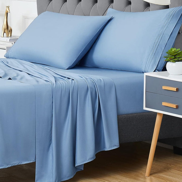 Better Sleep Cooling Bamboo Sheets – 100% Bamboo for Hot Sleepers - Twin -Spa Blue