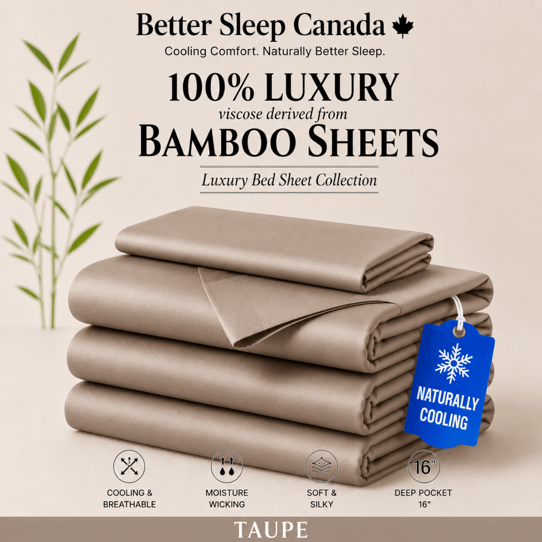 Better Sleep Cooling Bamboo Sheets – 100% Bamboo for Hot Sleepers - Twin - Taupe