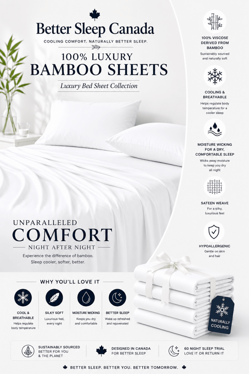 Better Sleep Cooling Bamboo Sheets – 100% Bamboo for Hot Sleepers - Twin - White Cloud