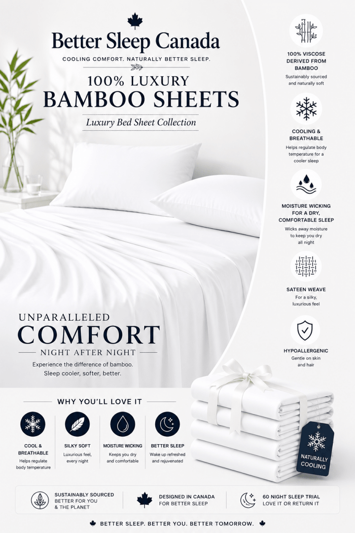 Better Sleep Cooling Bamboo Sheets – 100% Bamboo for Hot Sleepers - Twin - White Cloud