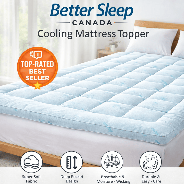 Cooling Bamboo Mattress Topper – Sleep Cooler, Deeper & Wake Refreshed | Best Seller - Twin - 