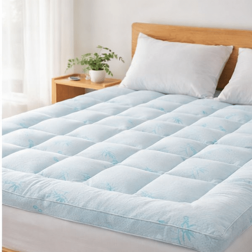 Cooling Bamboo Mattress Topper – Sleep Cooler, Deeper & Wake Refreshed | Best Seller - Twin - 