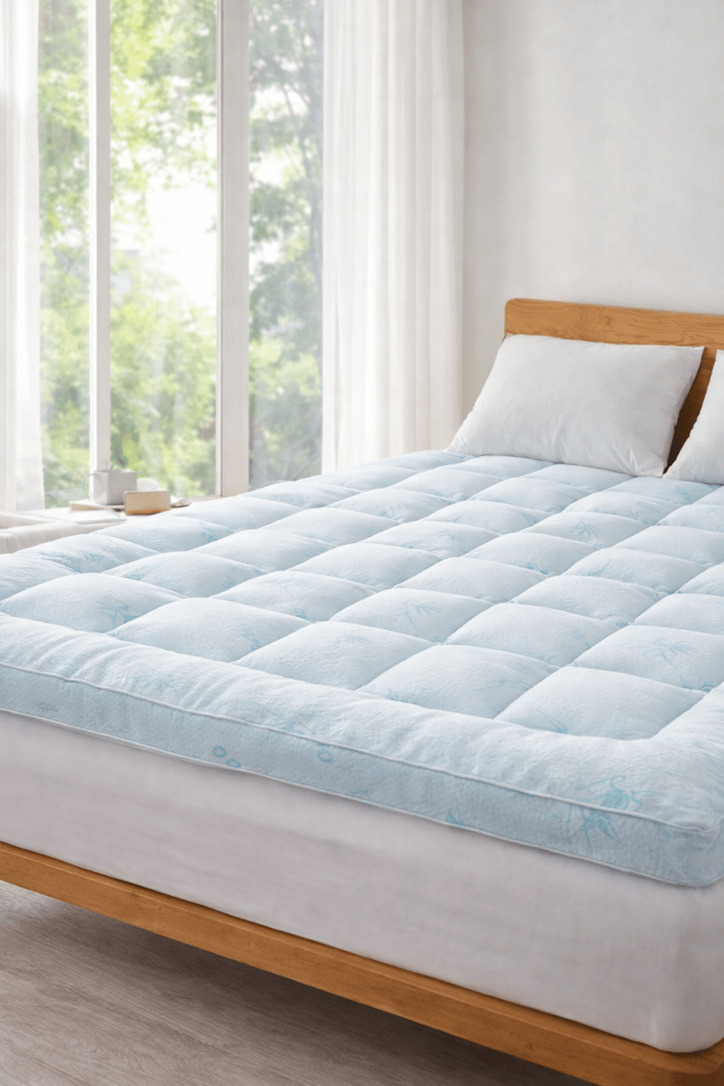 Cooling Bamboo Mattress Topper – Sleep Cooler, Deeper & Wake Refreshed | Best Seller - Twin - 