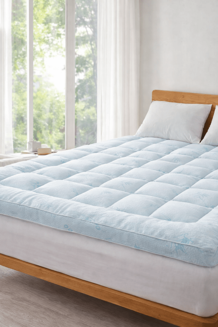 Cooling Bamboo Mattress Topper – Sleep Cooler, Deeper & Wake Refreshed | Best Seller - Twin - 