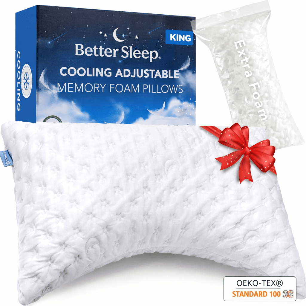 Cooling Side Sleeper Pillow for Neck and Shoulder - Queen 20'' x 30'' - Single Pillow
