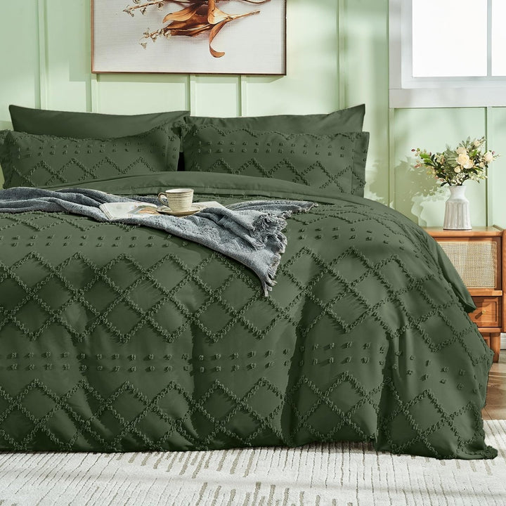 NEW! Boho Tufted Microfiber Duvet Cover Set - King (88" x 104") -White