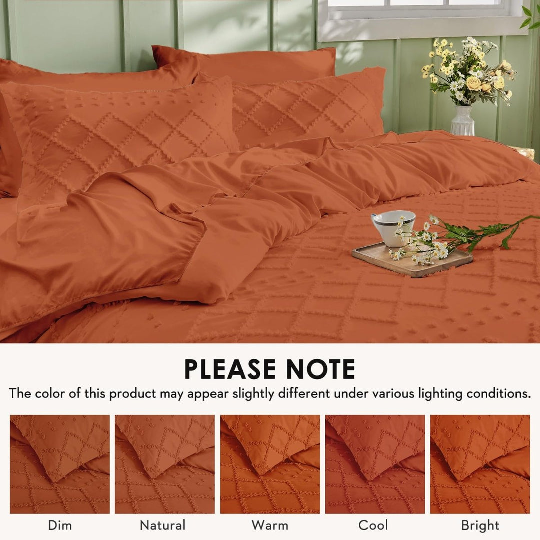 NEW! Boho Tufted Microfiber Duvet Cover Set - Queen (80" x 87") -White