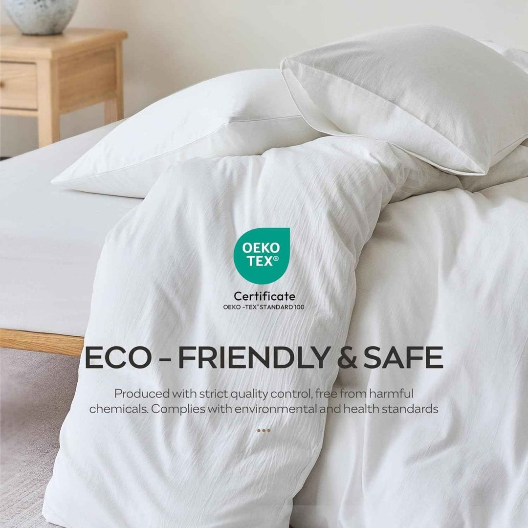 New! Luxury Washed Cotton Duvet Cover – Soft, Breathable & Linen - Inspired - King (88"×104") - Light grey