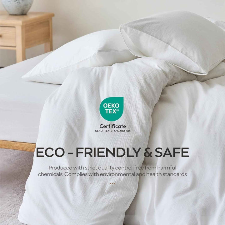 New! Luxury Washed Cotton Duvet Cover – Soft, Breathable & Linen - Inspired - King (88"×104") - Light grey
