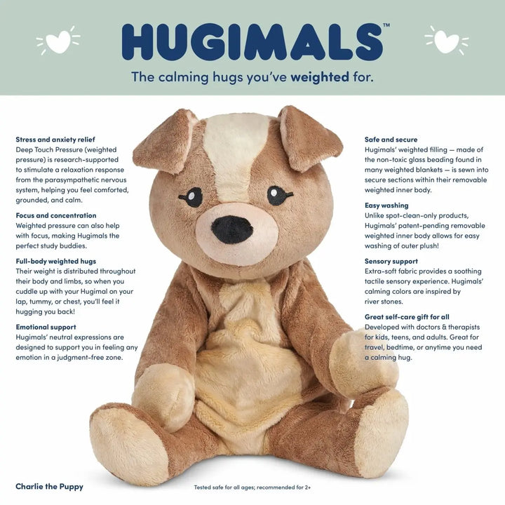 Hugimals™ Weighted Stuffed Animal - Calming weighted hugs for kids, teens and adults - Emory The Elephant -