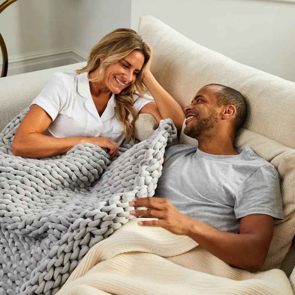 Knit Weighted Blanket for Better Sleep