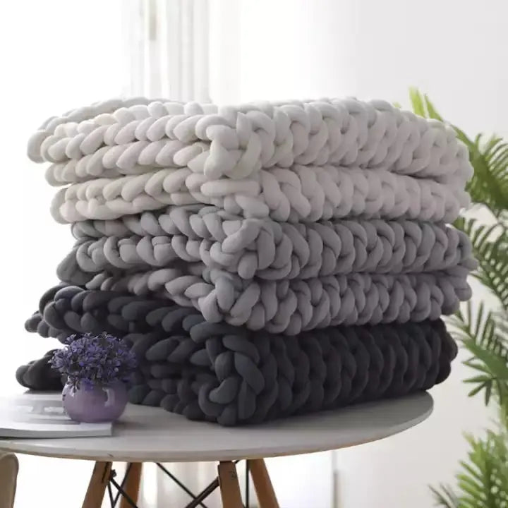 KNIT COUVERTURE LESTÉE APAISANTE - rafraîchissante Couverture lestée apaisante made from Organic coton - 42x72 15 lbs ou 60x80 20 lbs - Plusieurs couleurs disponibles - BLANC -42'' x 72''15 lbs