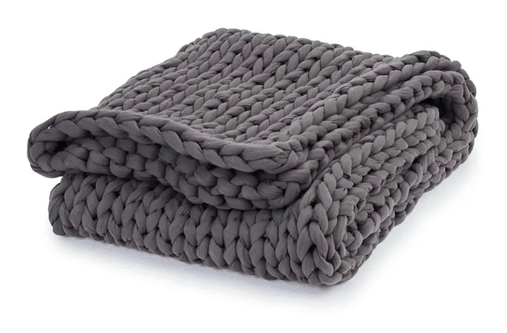 KNIT COUVERTURE LESTÉE APAISANTE - rafraîchissante Couverture lestée apaisante made from Organic coton - 42x72 15 lbs ou 60x80 20 lbs - Plusieurs couleurs disponibles - BLANC -42'' x 72''15 lbs
